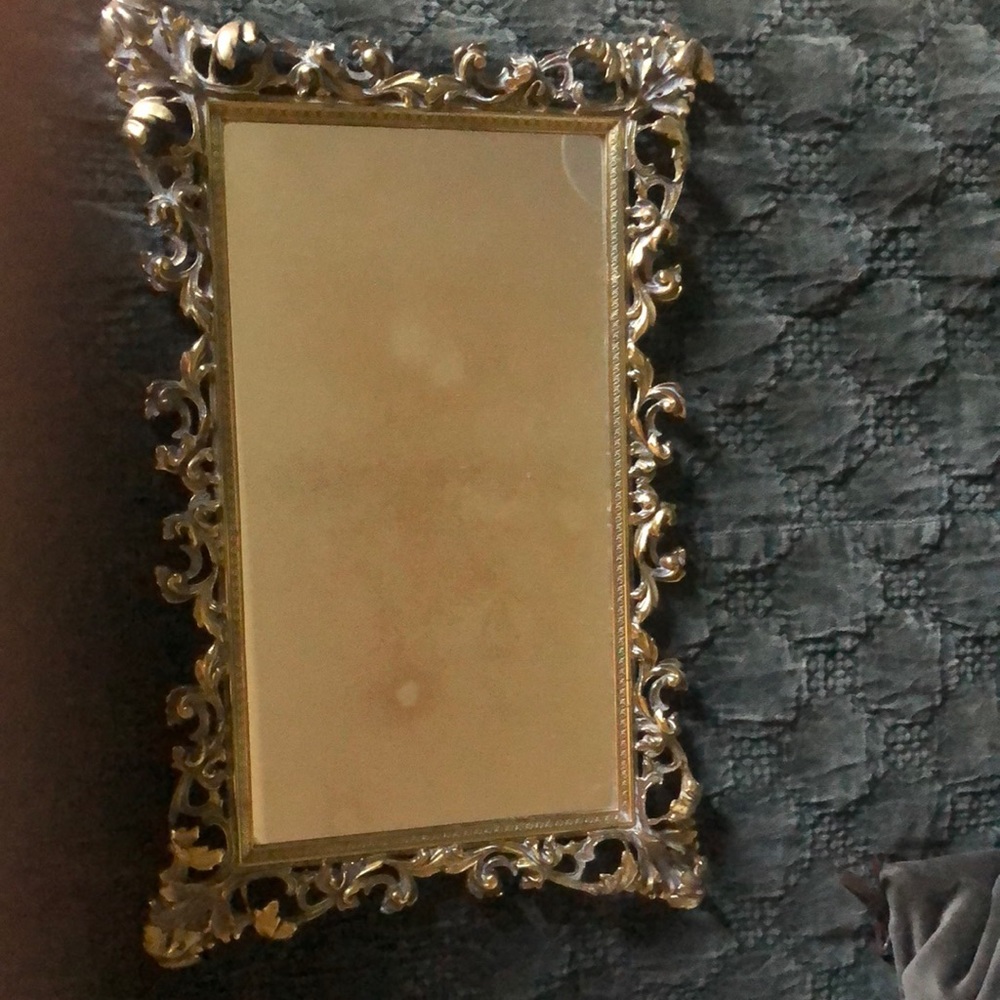 Vintage Gold Vanity Mirrored Tray